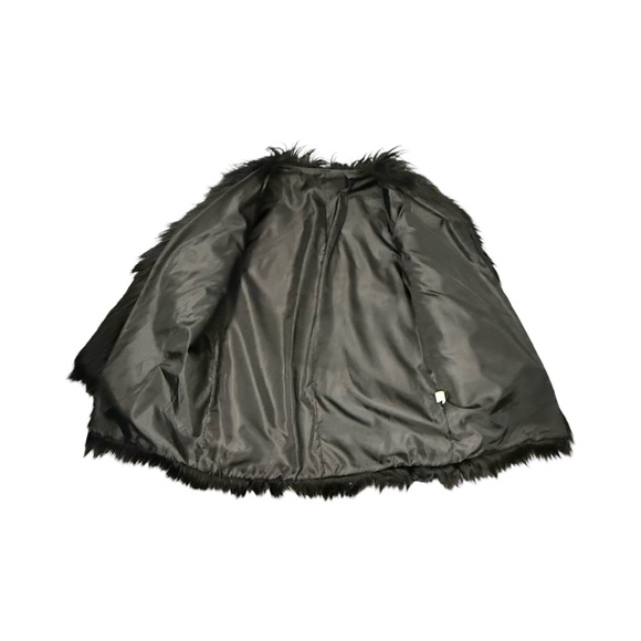 Black Large Faux Fur Jacket Long Sleeve - Picture 4 of 4